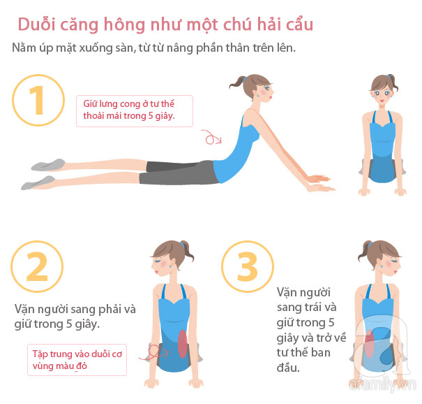 4 động tác duỗi cơ chỉ tốn 1 phút nhưng sẽ giúp bạn có vòng eo đẹp